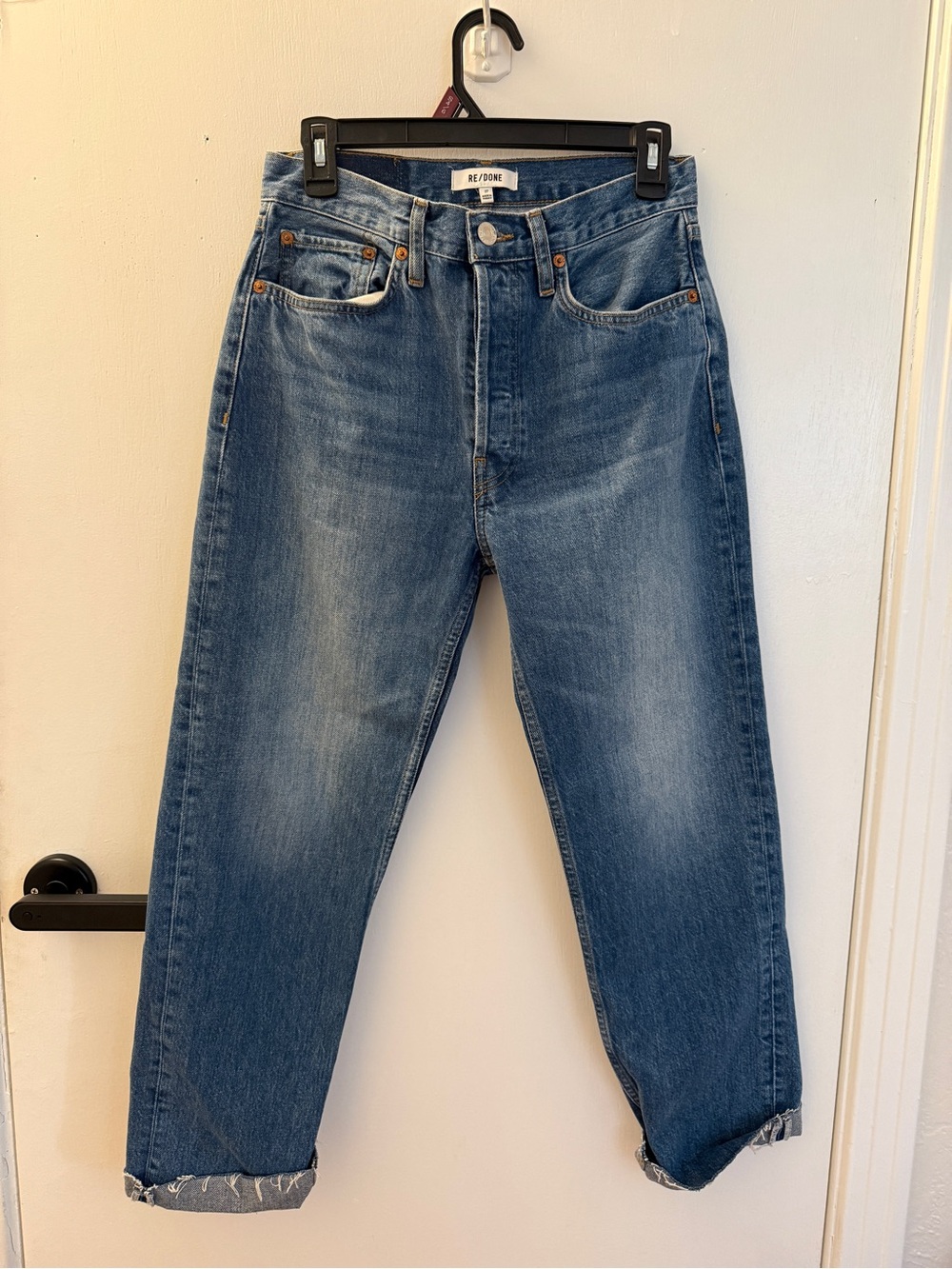 Re/Done Men's Vintage-Style Blue Relaxed Jeans